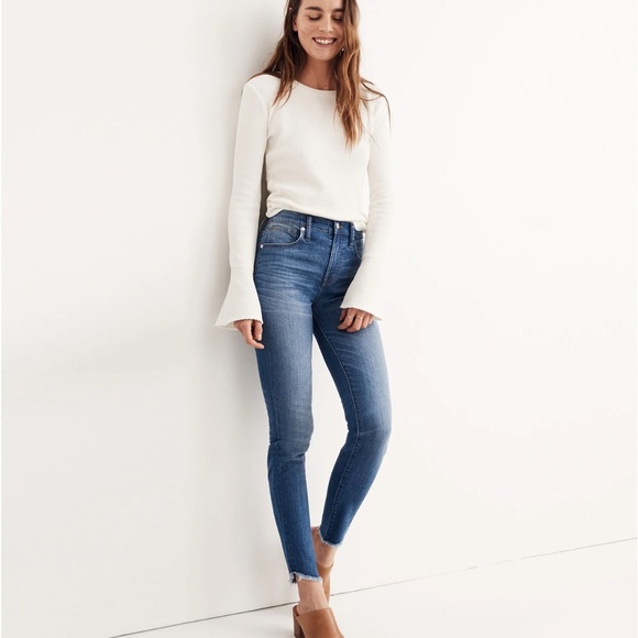 MADEWELL | 10" High-Rise Skinny Jeans: Tulip-Hem Edition - Picture 1 of 7
